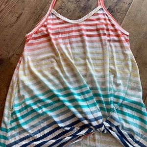 Small striped twist front tanks